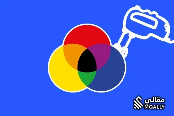 واجهة أداة مزج الألوان بالعربية تعرض اختيار لون البداية والنهاية وعدد الخطوات مع معاينة تدرج لوني وبطاقات نتائج تحتوي على HEX وRGB وأزرار نسخ.