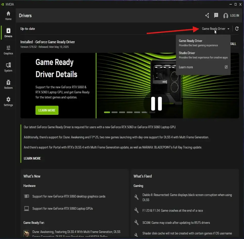 تثبيت درايفر انفيديا